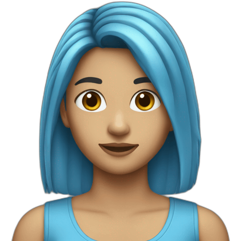 girl blue mullet emoji