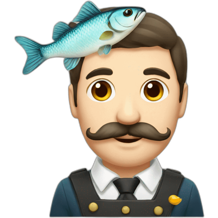 russian moustache husband with fish emoji