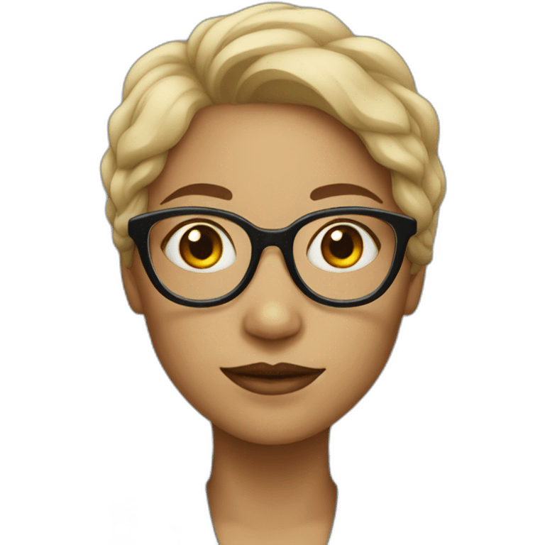 light skinned woman with glasses emoji