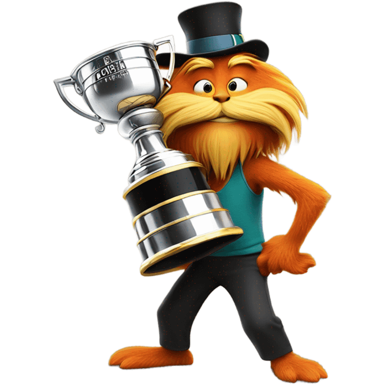 lorax holding a stanley cup  emoji