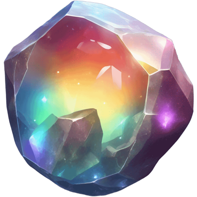 An opalescent rock gem planet emoji