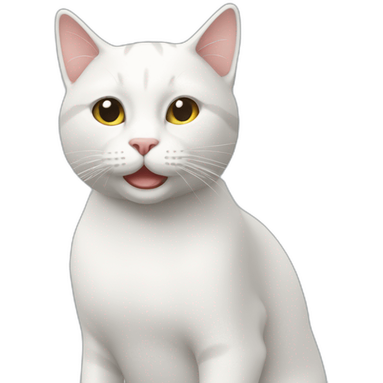 Rower cat white emoji