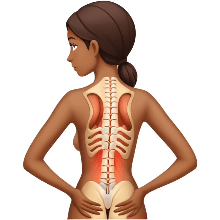 Brown Woman hurn backpain anatomy emoji