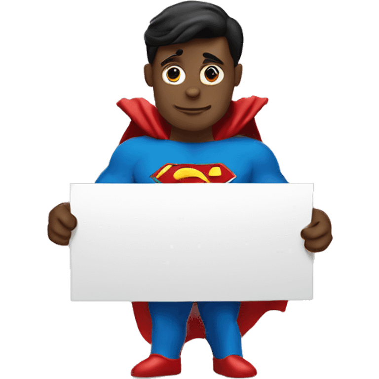 Superman holding a sign emoji