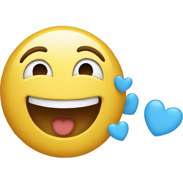 Smiling Face with Blue Hearts emoji