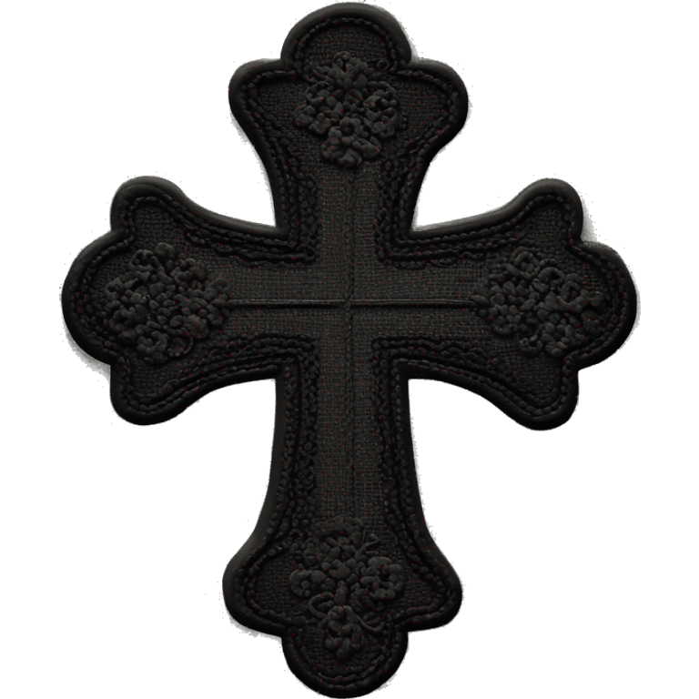 Black cross with lace border  emoji