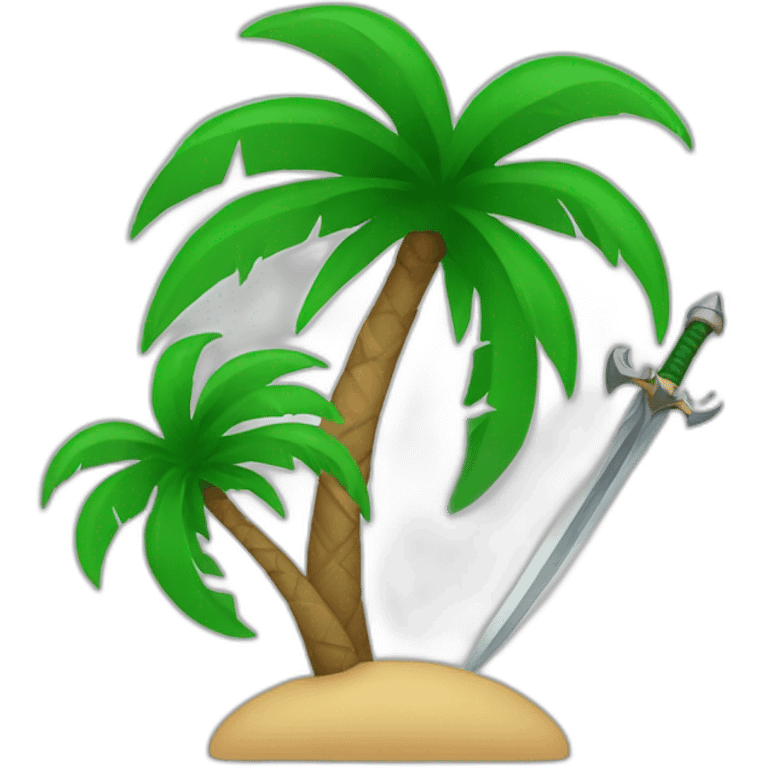 Saudi logo palm tree with two swords emoji