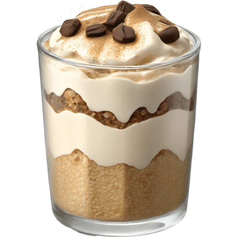 Toramisu overnight oats in a glass emoji