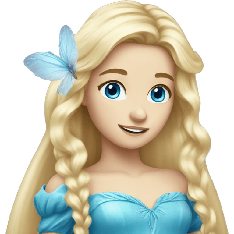 long blonde hair blue eyed fairy  emoji