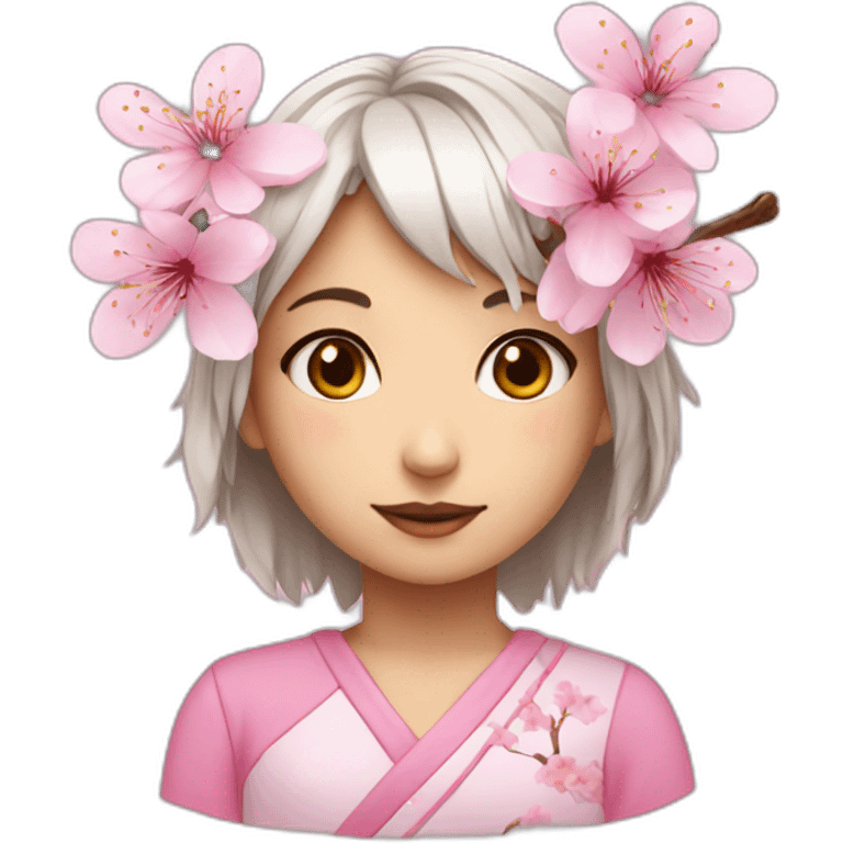 Cherry blossom+girl emoji