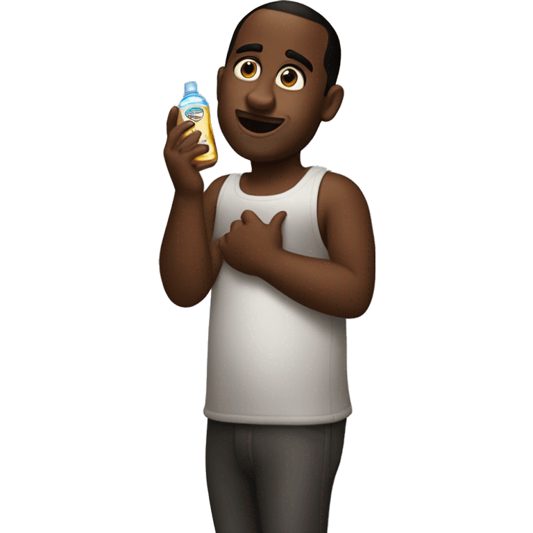 Diddy showing off baby oil emoji