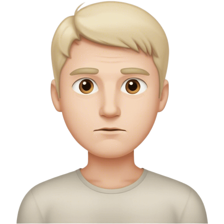 A simple male emoji with a neutral facial expression, looking straight ahead. Minimal details, no extra emotions or accessories emoji