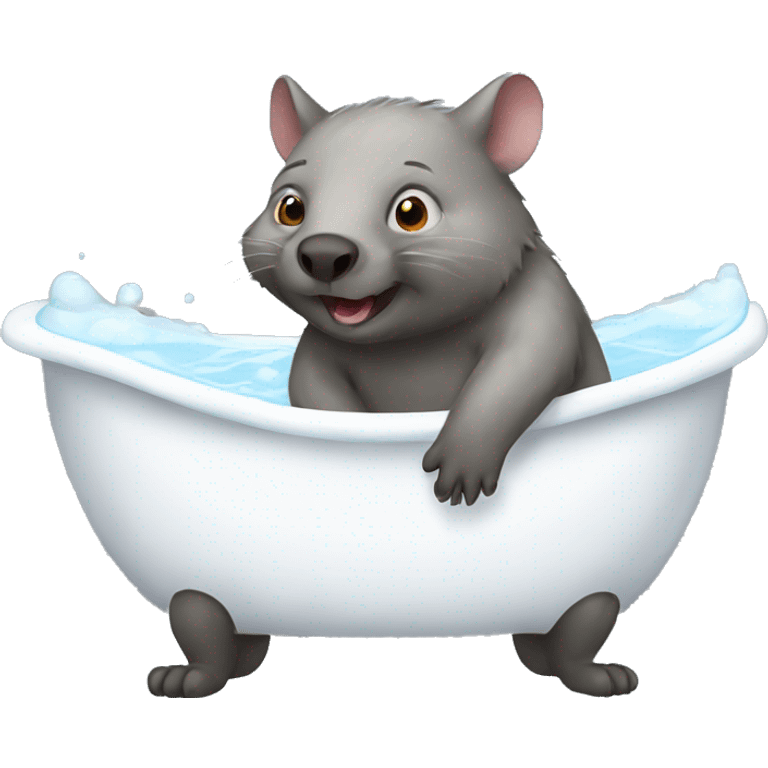 Wombat having bath  emoji