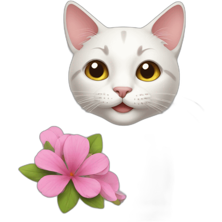 Cat with flower emoji