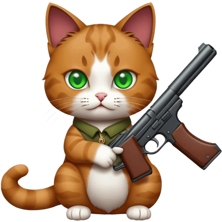 Cat with a gun emoji