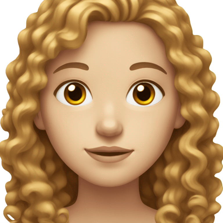 white girl with light brown curly hair and brown eyes  emoji