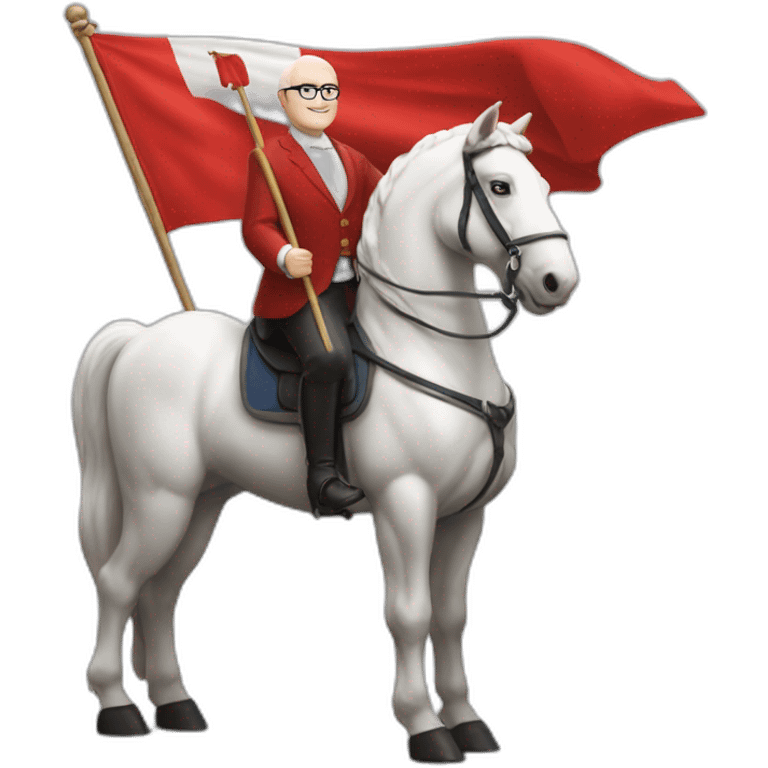 Frans Timmermans Holding a red flag with a white horse on it emoji