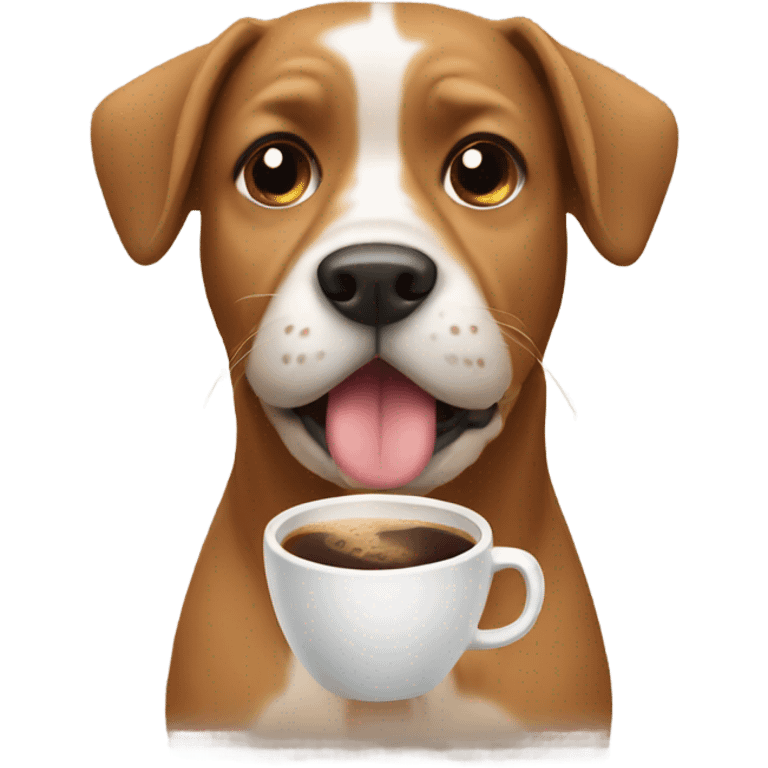 Dog with coffee emoji