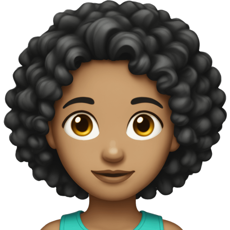 light skin black curly haired girl emoji