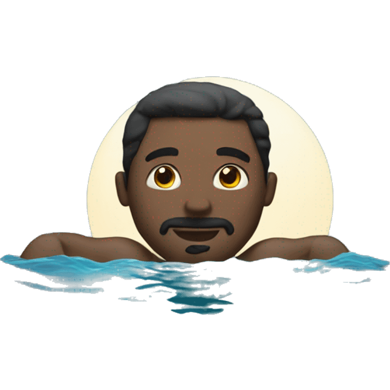 man swimming in the moonlight emoji