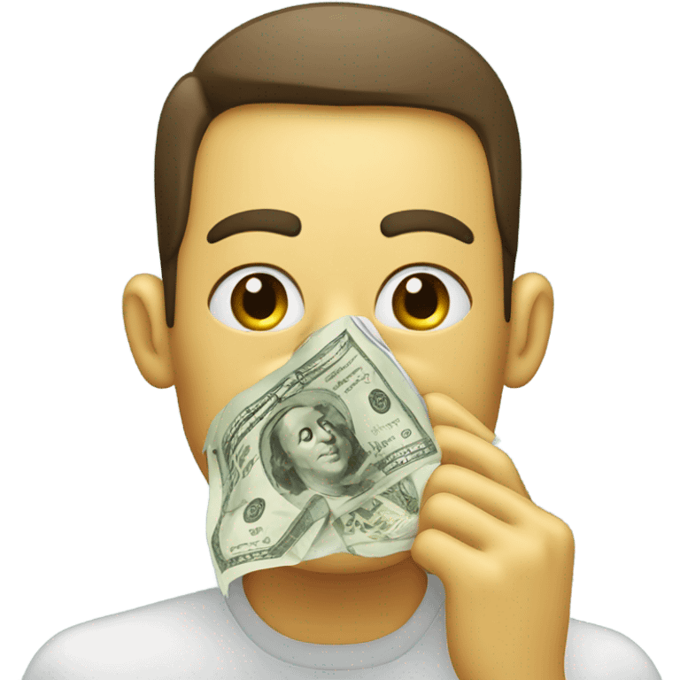 Blowing nose with money emoji