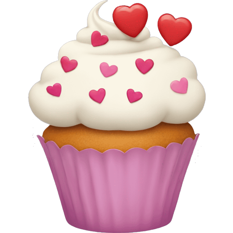 Cupcake with hearts emoji