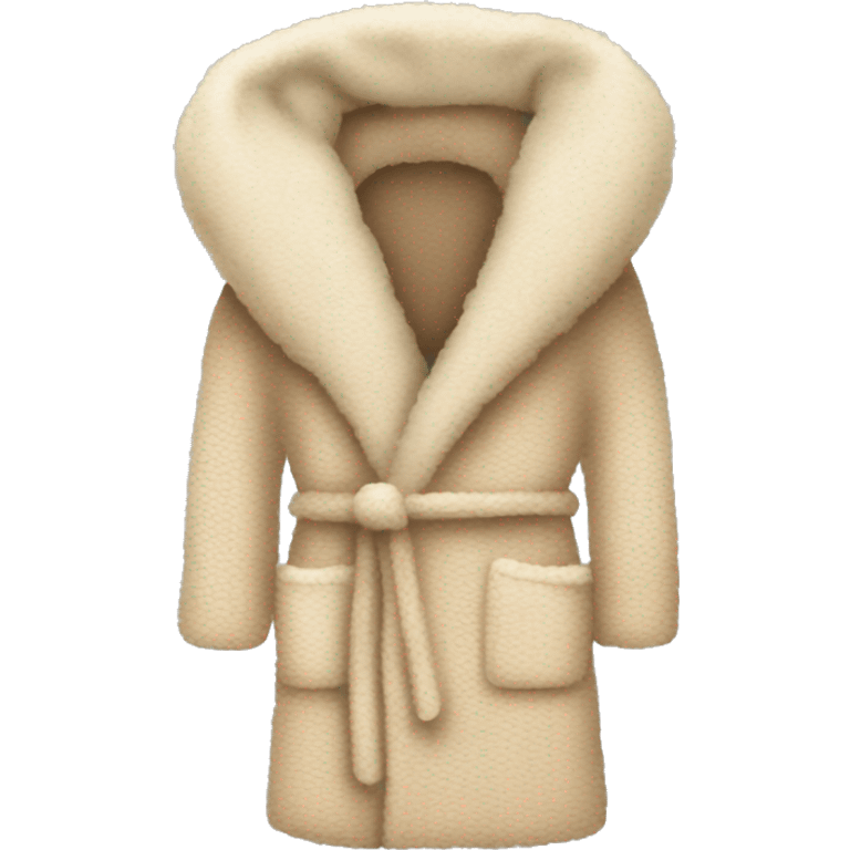 Beige knit fluffy dressing gown emoji