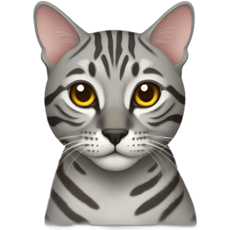 Grey bengal cat emoji