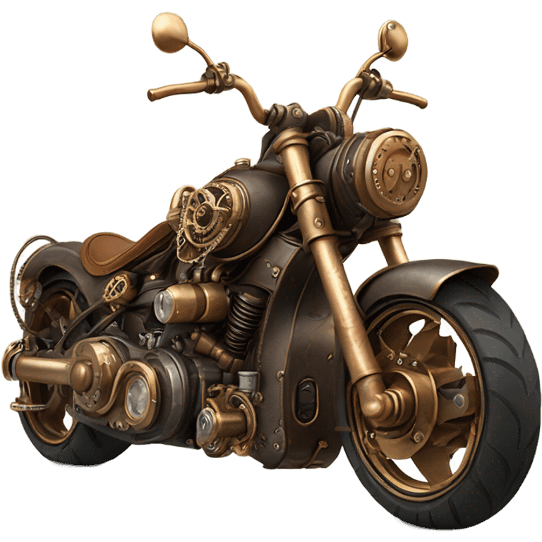 steampunk style motorbike rear emoji