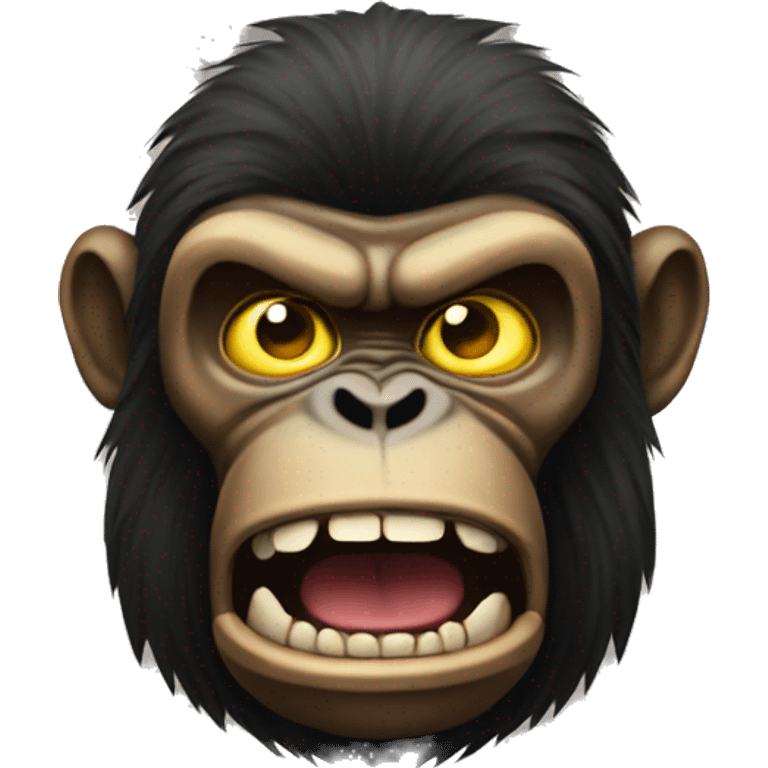 A angry ape as yellow emoji  emoji