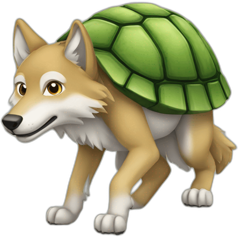 Loup sur tortue emoji