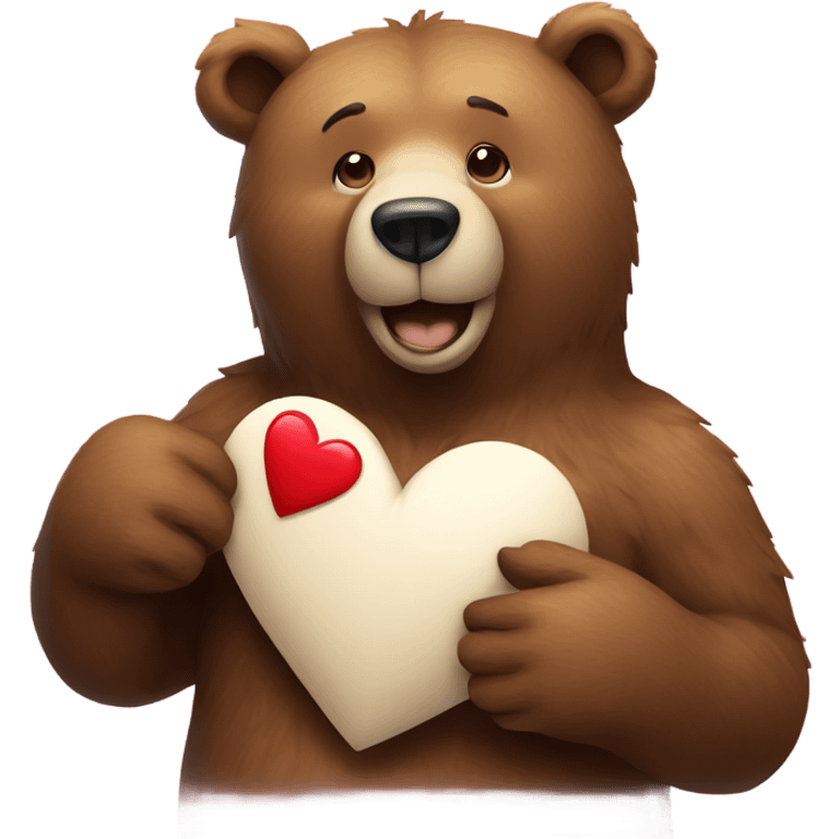 Bear holding a heart  emoji