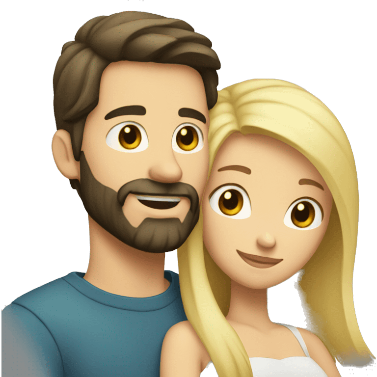 white male dark hair with beard hugging blonde woman emoji