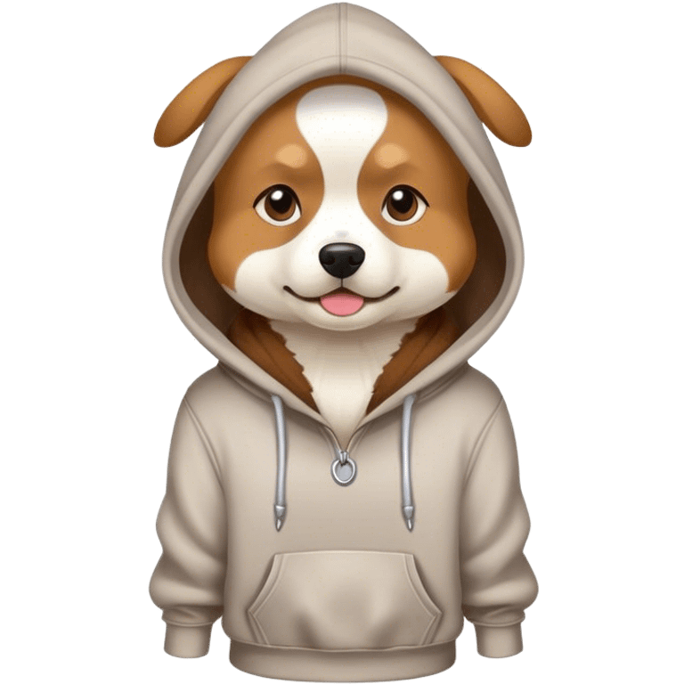 Dog wearing hoodie emoji