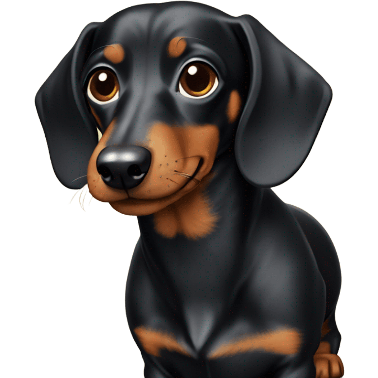 Black short hair dachshund emoji