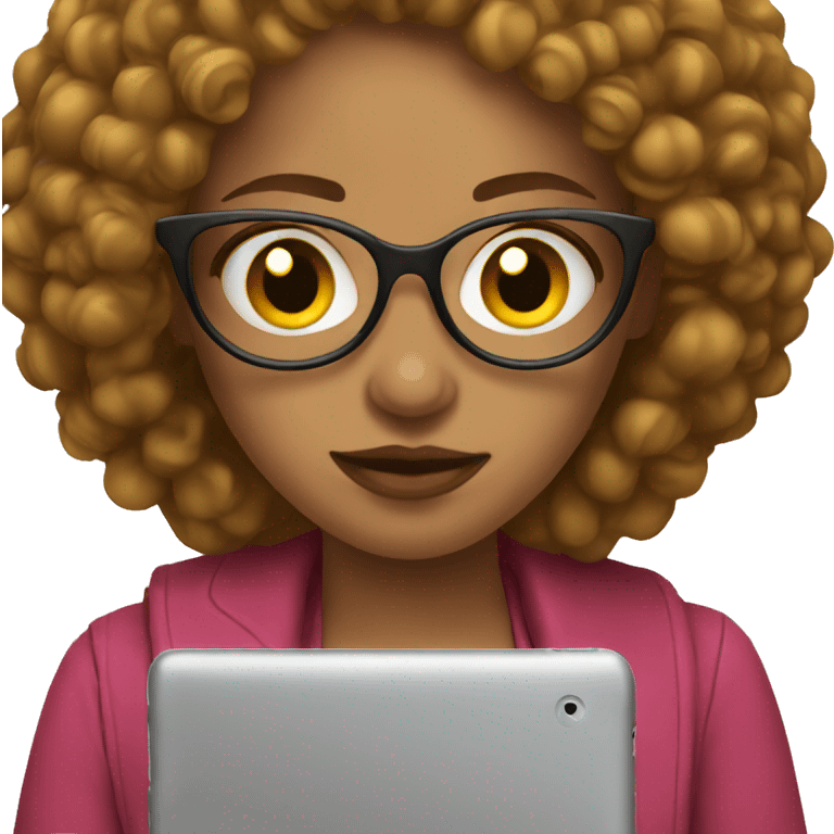 Designer female with an iPad tablet emoji