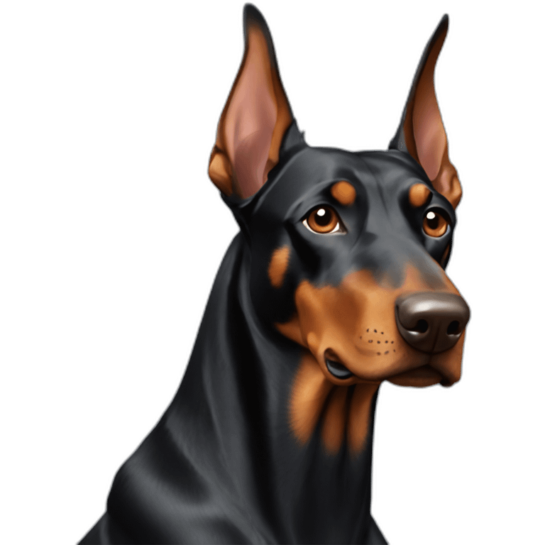 Two dobermans without cropped ears emoji