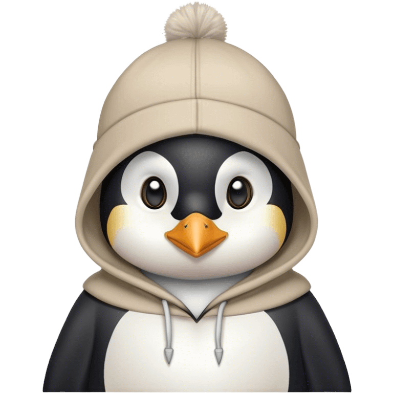 Penguin with hoddie and a cap emoji