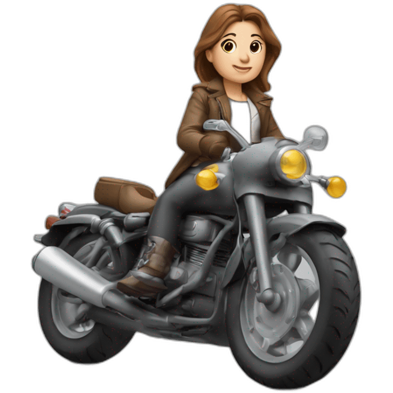 Élisabeth II sur une moto emoji