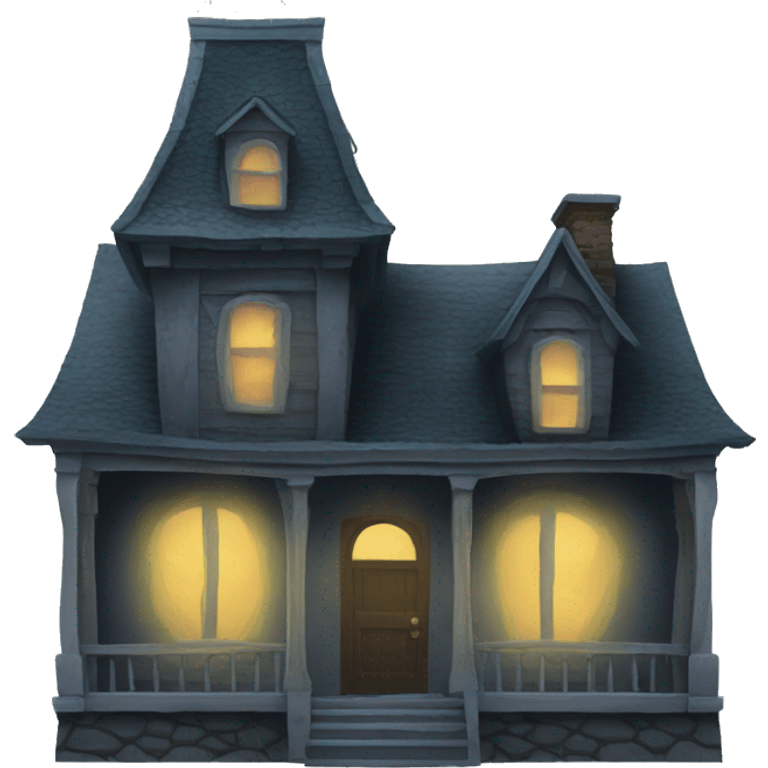 apple emoji of an haunted house emoji