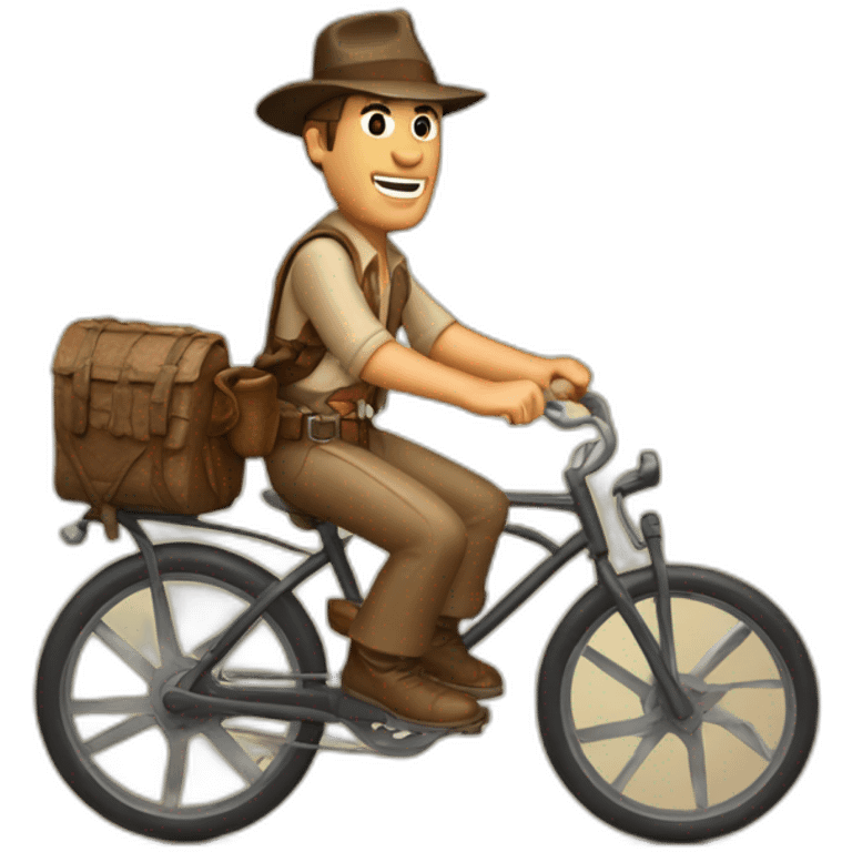 indiana jones riding bicycle emoji