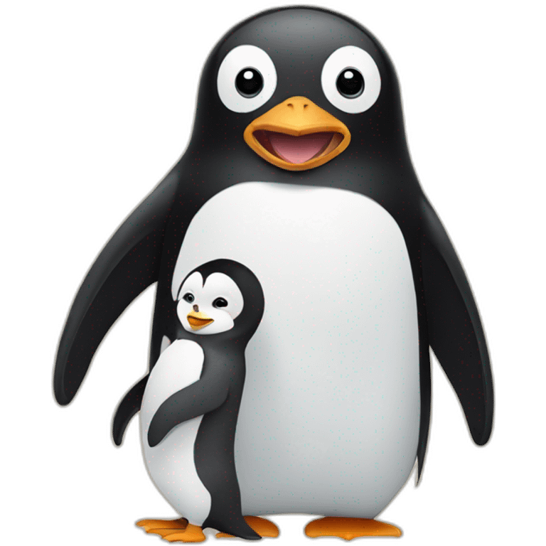 penguin with monkey emoji