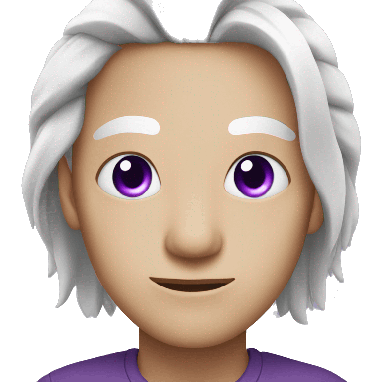 purple eye emoji with white hair emoji