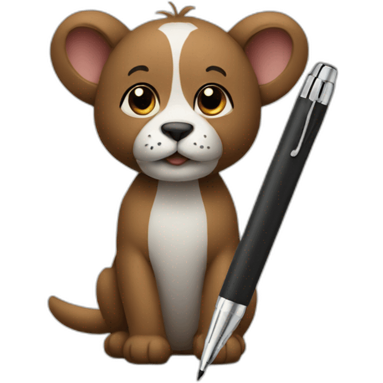 animal holding a pen emoji