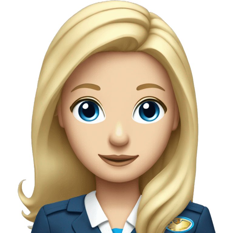 long blonde hair blue eyed girl flight attendant emoji