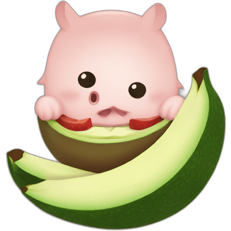 Cerdo comiendo aguacate emoji