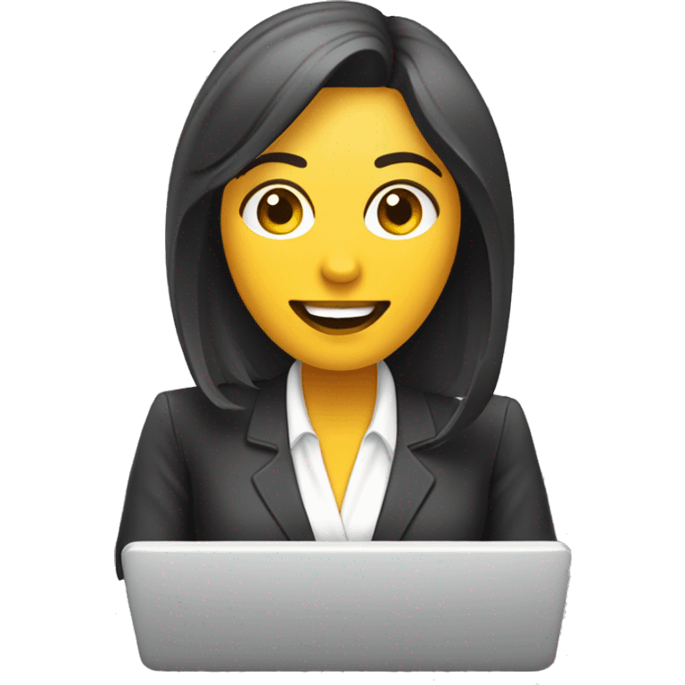 atendente telemarketing mulher no computdor emoji