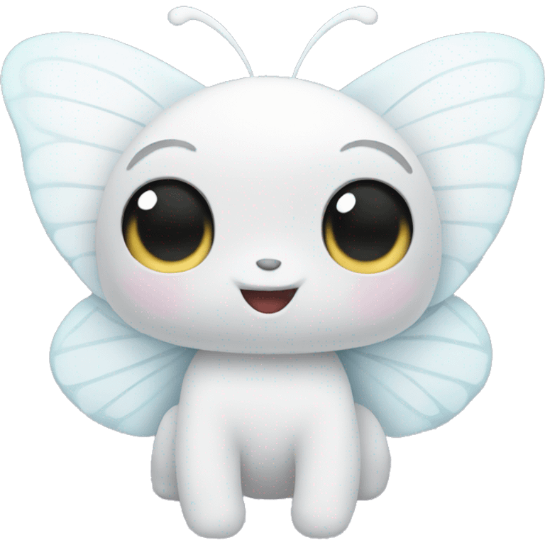 Adorable white pastel butterfly emoji