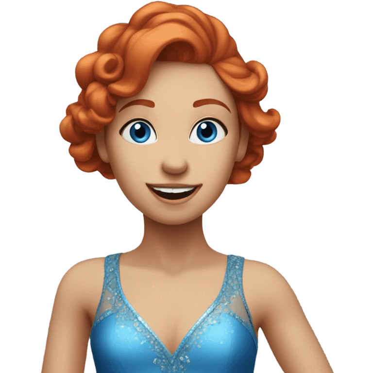 Red head dancer with blue eyes   emoji