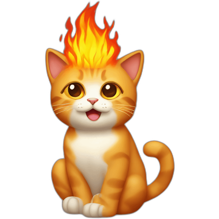 Cat on fire emoji